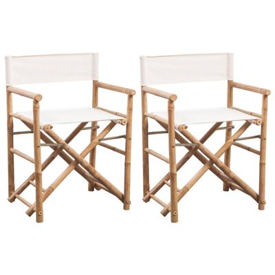 VidaXL Regisseursstoelen 2 st inklapbaar bamboe en canvas VidaXL Regisseursstoelen 2 st inklapbaar bamboe en canvas