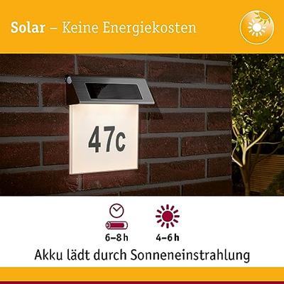 Paulmann 93765 4000870937655 Huisnummerlamp op zonne-energie 0.2 W Warmwit RVS, Wit