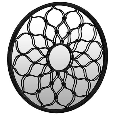 VidaXL Spiegel rond 40x3 cm ijzer zwart