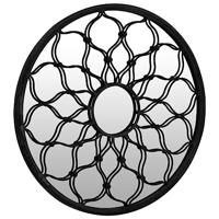 VidaXL Spiegel rond 40x3 cm ijzer zwart - thumbnail