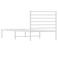 Bedframe met hoofdbord metaal wit 100x200 cm - thumbnail