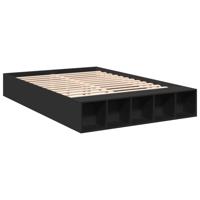 Bedframe bewerkt hout zwart 150x200 cm - thumbnail