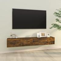 Tv-wandmeubels 2 st 100x30x30 cm hout grijs sonoma eikenkleurig - thumbnail