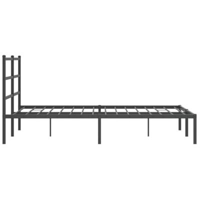 Bedframe met hoofdbord metaal zwart 140x200 cm