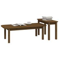 2-delige Salontafelset massief grenenhout honingbruin - thumbnail