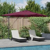VidaXL Parasol bordeaux rood 286 x 284 x 270 cm aluminium en polyester - thumbnail