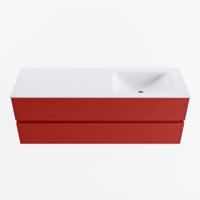 MONDIAZ VICA 140cm badmeubel onderkast Fire 2 lades. Wastafel CLOUD rechts 1 kraangat, kleur Talc. - thumbnail