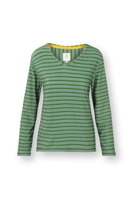 Pip Studio Trice Top Lange Mouw Kente Stripe Groen XS