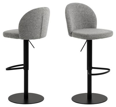 Bendt Draaibare Barkruk 'Alba' kleur Grijs (zithoogte 55-80cm)