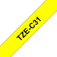 Labeltape signaalkleur Brother TZe, TZ TZe-C31 PET Tapekleur: Signaalgeel Tekstkleur:Zwart 12 mm 5 m - thumbnail
