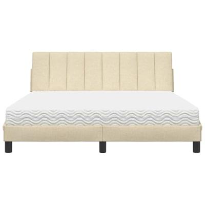 Bed met matras "Hanko" stof crèmekleurig 160x200 cm