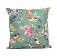 Anna's Collection buitenkussen vogels 45x45cm groen - thumbnail