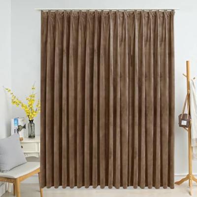 VidaXL Gordijn verduisterend met haken 290x245 cm fluweel beige VidaXL Gordijn verduisterend met haken 290x245 cm fluweel beige