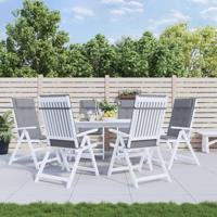 Stoelkussens 6 st hoge rug oxford stof grijs - thumbnail