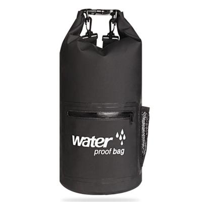 Outdoor waterdichte droge dubbele schouderband tas droge zak PVC vat tas capaciteit: 20L (zwart)