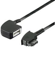 Goobay 50242 TAE-F verlenging 4-polig, TAE-F-stekker voor TAE-F-aansluiting, 3 m ronde kabel; zwart - thumbnail