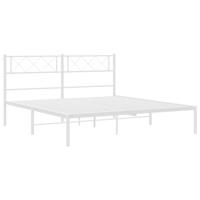 Bedframe met hoofdbord metaal wit 120x190 cm - thumbnail