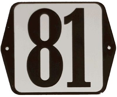 Huisnummer naambordje standaard 15x12 cm nummer 81 - Warentuin mix