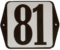 Huisnummer naambordje standaard 15x12 cm nummer 81 - Warentuin mix - thumbnail