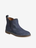 Leren meisjeslaarzen marineblauw - thumbnail