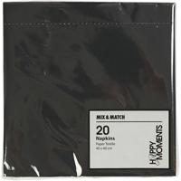 Creativ Company Servetten, afm 40x40 cm, 60 gr, zwart, 20 stuk/ 1 doos - thumbnail