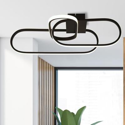 Searchlight Strakke zwarte plafondlampClip - 61774BK