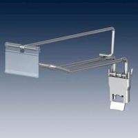 Perfowand dubbelhaak 20cm met prijspendel chroom - thumbnail