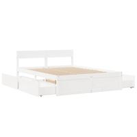 Bedframe zonder matras massief grenenhout wit 150x200 cm - thumbnail