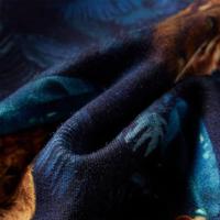 Kindertrui leeuw en plantenprint 140 marineblauw - thumbnail