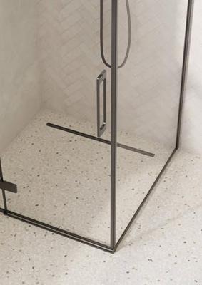 Saqu Grace douchecabine met draaideur links incl. antikalk 90x90x210cm mat zwart