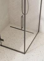 Saqu Grace douchecabine met draaideur links incl. antikalk 90x90x210cm mat zwart - thumbnail