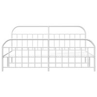 Bedframe met hoofd- en voeteneinde metaal wit 200x200 cm - thumbnail