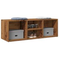 VidaXL Schoenenopbergbank 105x35x35 cm bewerkt hout oud houtkleurig - thumbnail
