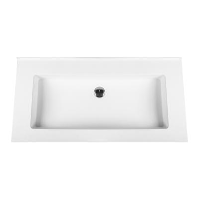 Wastafel Boss & Wessing Zonder Kraangat 45.5x57 cm Solid Surface Wit Boss & Wessing