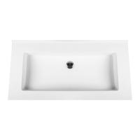 Wastafel Boss & Wessing Zonder Kraangat 45.5x57 cm Solid Surface Wit Boss & Wessing - thumbnail