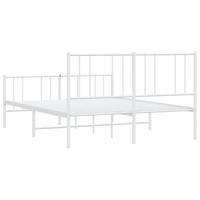 Bedframe met hoofd- en voeteneinde metaal wit 150x200 cm - thumbnail