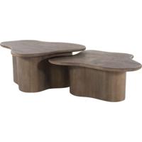 By-Boo Organische Salontafel 'Fall' Mangohout, Set van 2 stuks, kleur Bruin - thumbnail