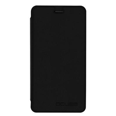 LEAGOO M5 horizontaal PU leren OCUBE Flip Hoesje met houder (zwart)