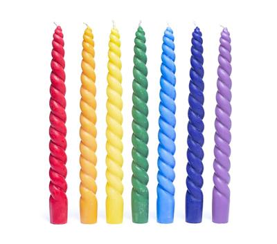 Dinerkaarsen Set van 7 (Gedraaid) - 23 cm