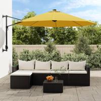 VidaXL Wandparasol met leds 290 cm geel - thumbnail