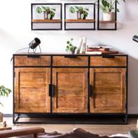 Artistiq Dressoir 'Kayley' Mangohout en metaal, 140cm - thumbnail