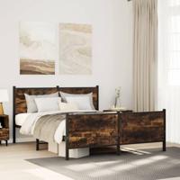 Bedframe zonder matras metaal gerookt eikenkleurig 150x200 cm - thumbnail