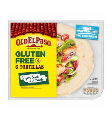 Tortillas glutenvrij 6 stuks 216 Gram