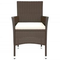 Tuinstoelen met kussens 2 st bruin poly rattan (alleen VK/IE/FI/NO) - thumbnail