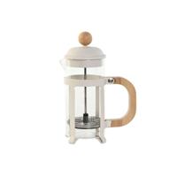 Koffiepot met Zuiger Home ESPRIT Wit Natuurlijk Roestvrij staal Polypropyleen 350 ml 13 x 8 x 19 cm - thumbnail