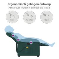 Massagestoel elektrisch verstelbaar stof donkergroen - thumbnail