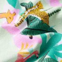 Kindershorts met trekkoord dieren en plantenprint 104 lichtmintkleurig - thumbnail