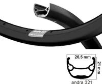 Ryde velg andra 321 26x1.75 (559) disc 32g 6.5 mat zwart - thumbnail