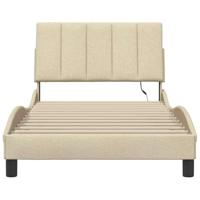 Bedframe zonder matras "Hanko" 100x200 cm stof crèmekleurig - thumbnail