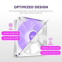 NZXT F140 Core - 140mm RGB Fan - Single - White - thumbnail
